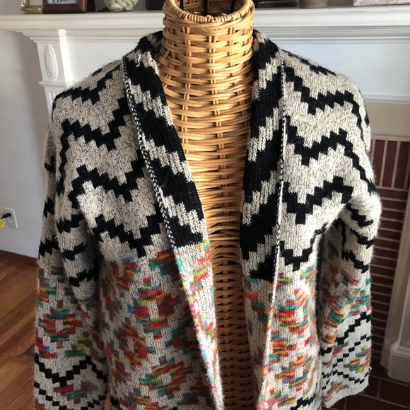 Dreamers Aztec chevron boho print cardigan S/M - Picture 2 of 4
